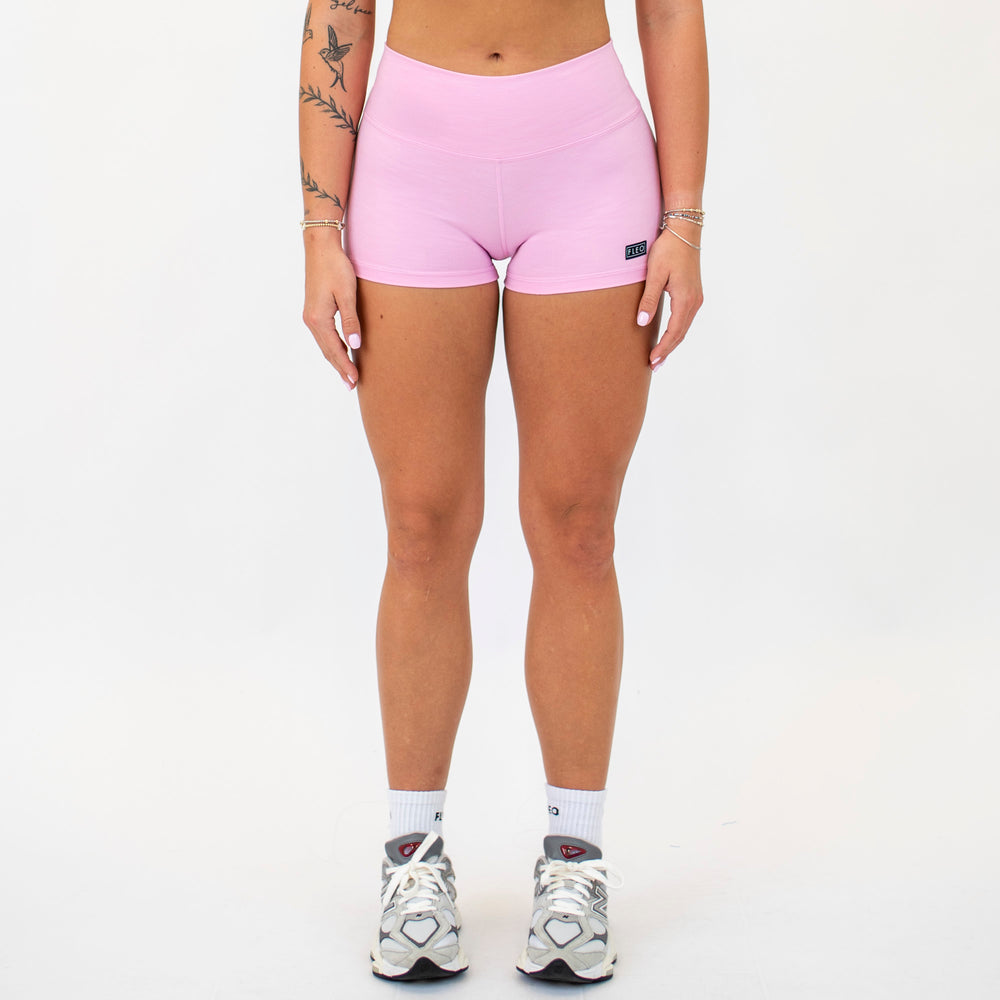 Pink Frosting Mid Rise Contour Training Shorts For Women