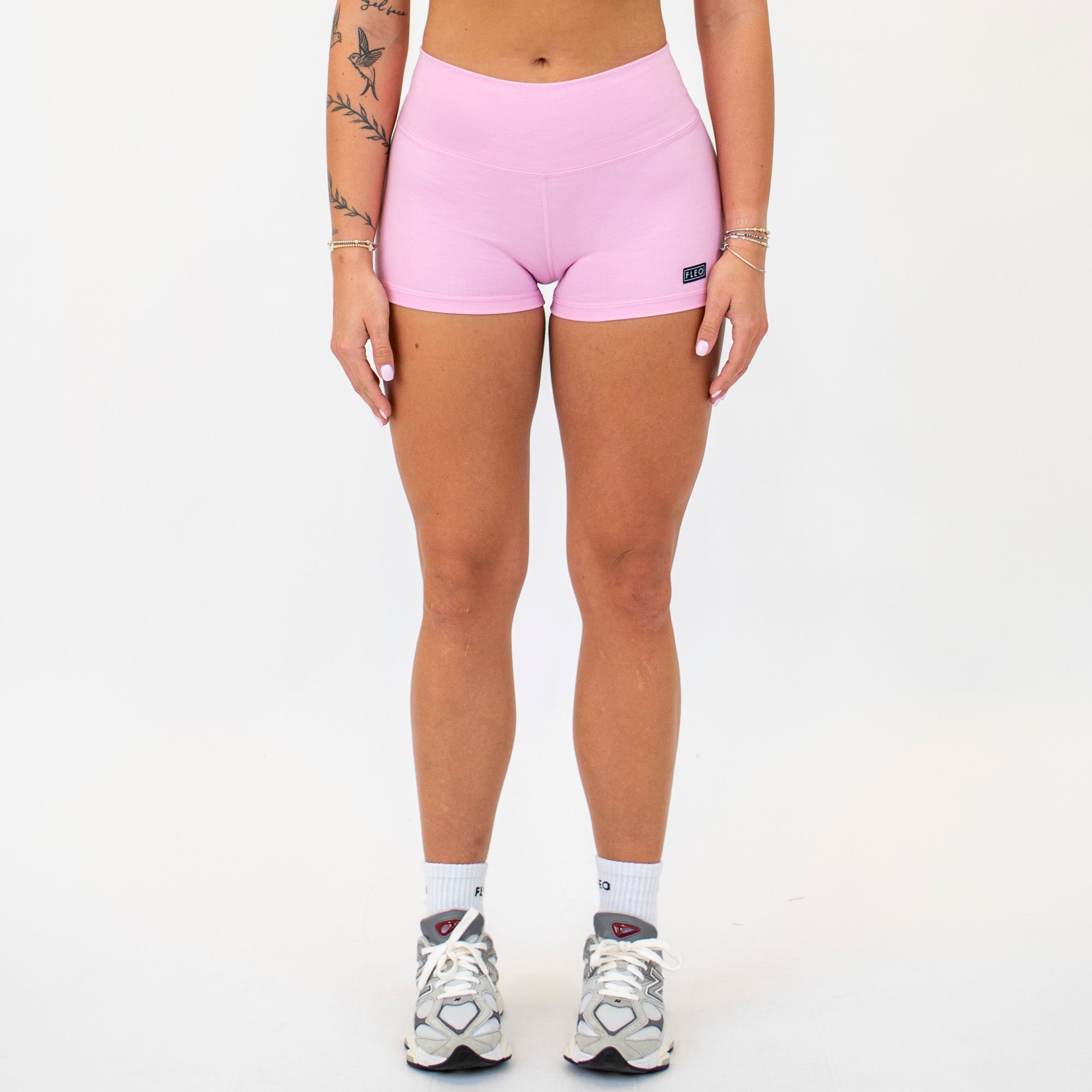 Pink Frosting Mid Rise Contour Training Shorts For Women