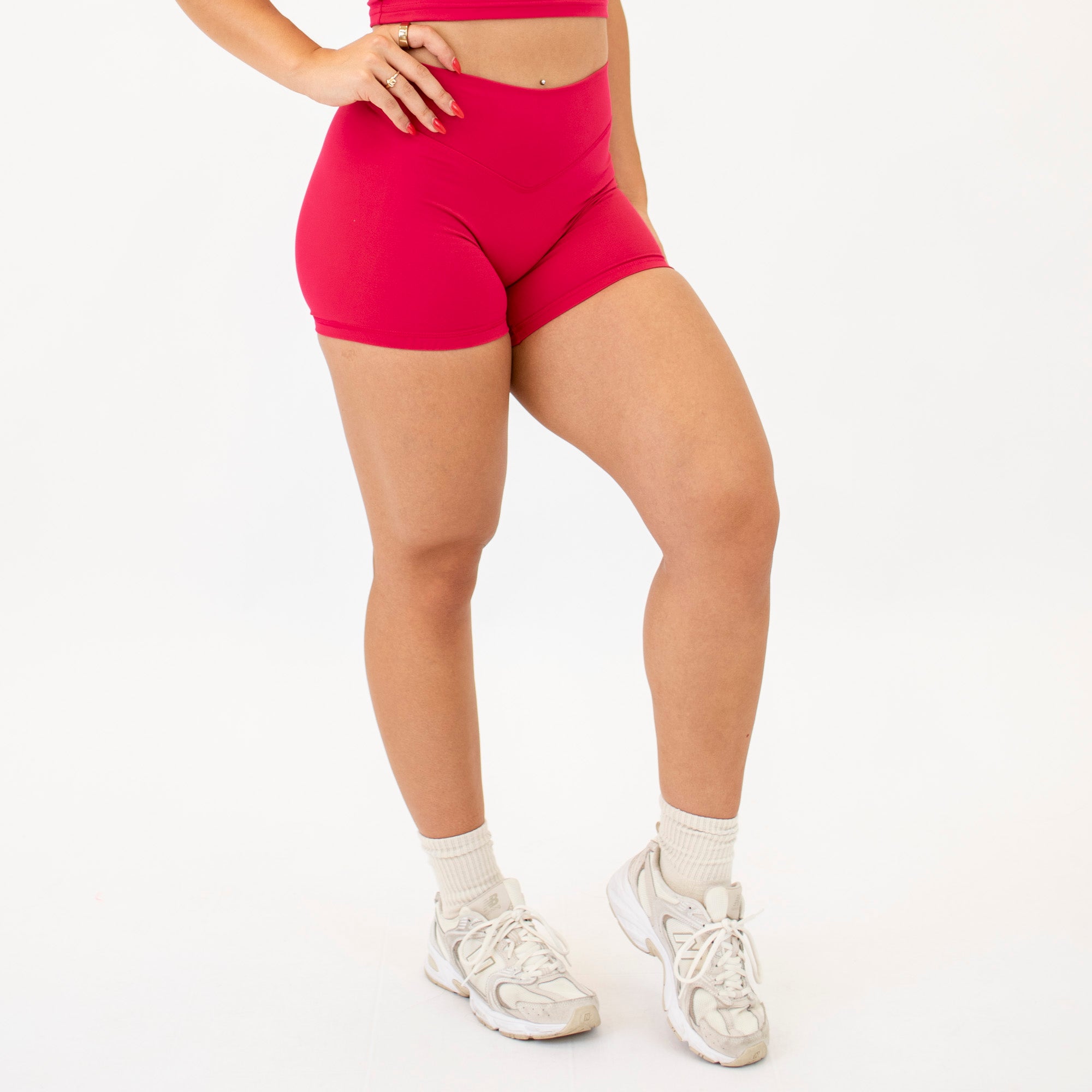 Jazzy V Waistband No Front Seam High Rise Shorts