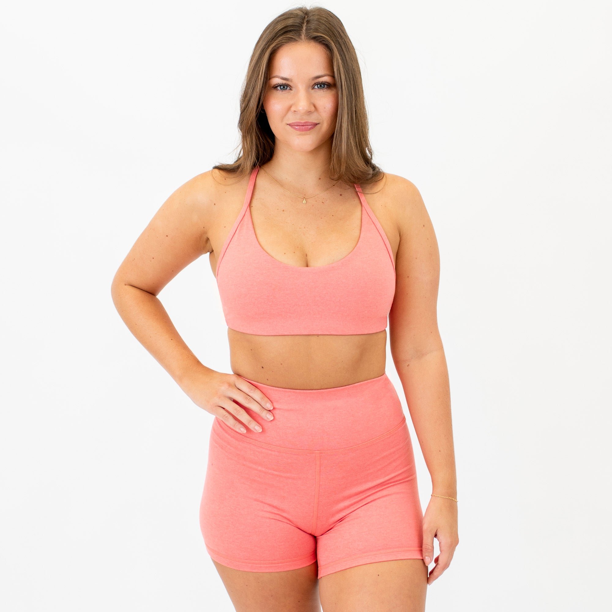 Racerback Sports Bra - Lila in Heather Begonia