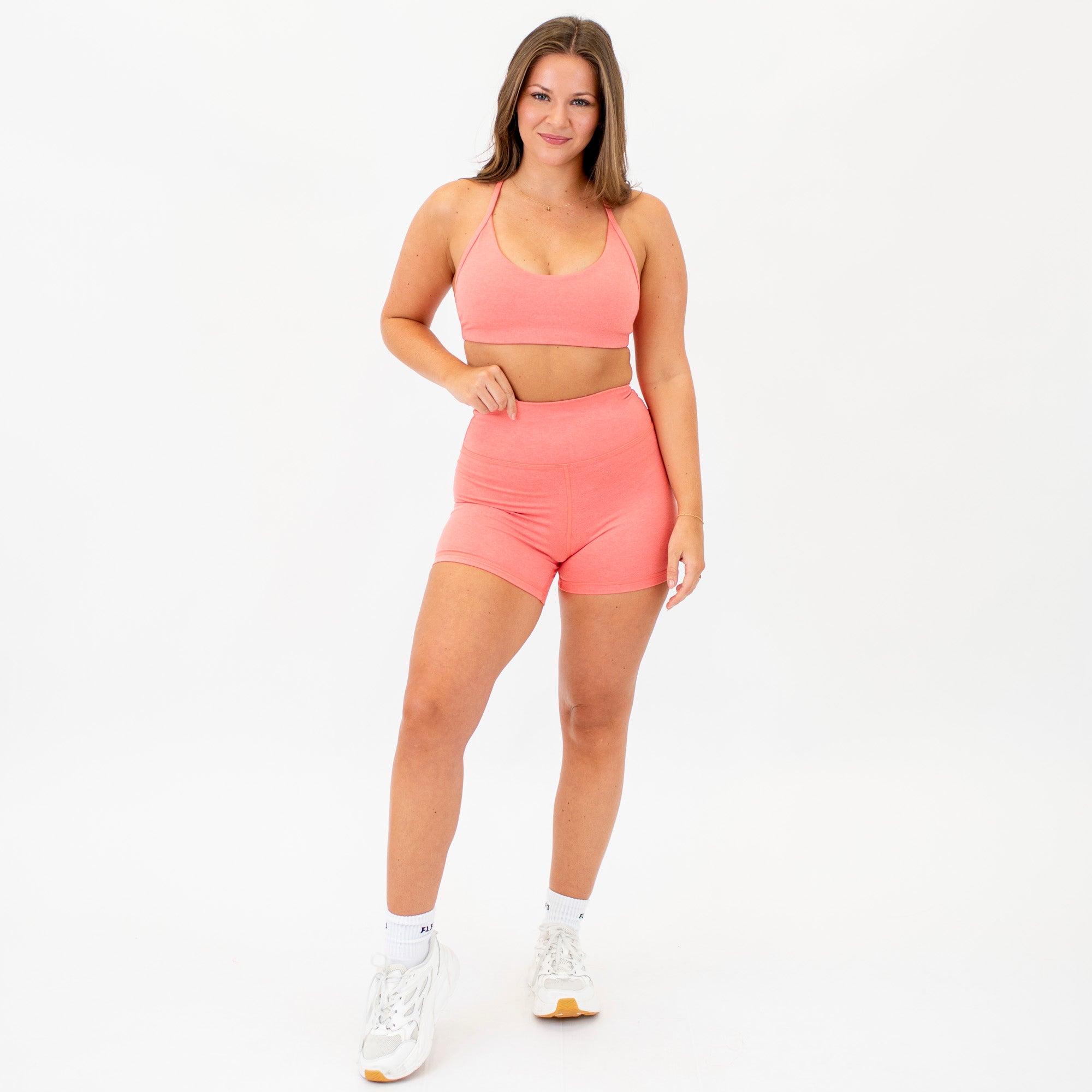 Heather Begonia High Rise Spandex Shorts