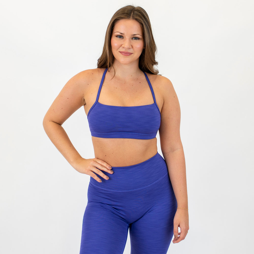 X Back Sports Bra - Chloe in Violet Blue