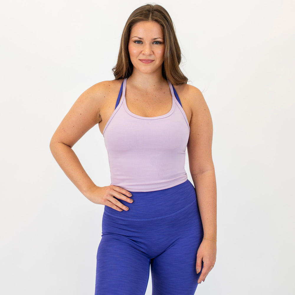 Lavender Lily Ribbed Crop Tank - Switch Up