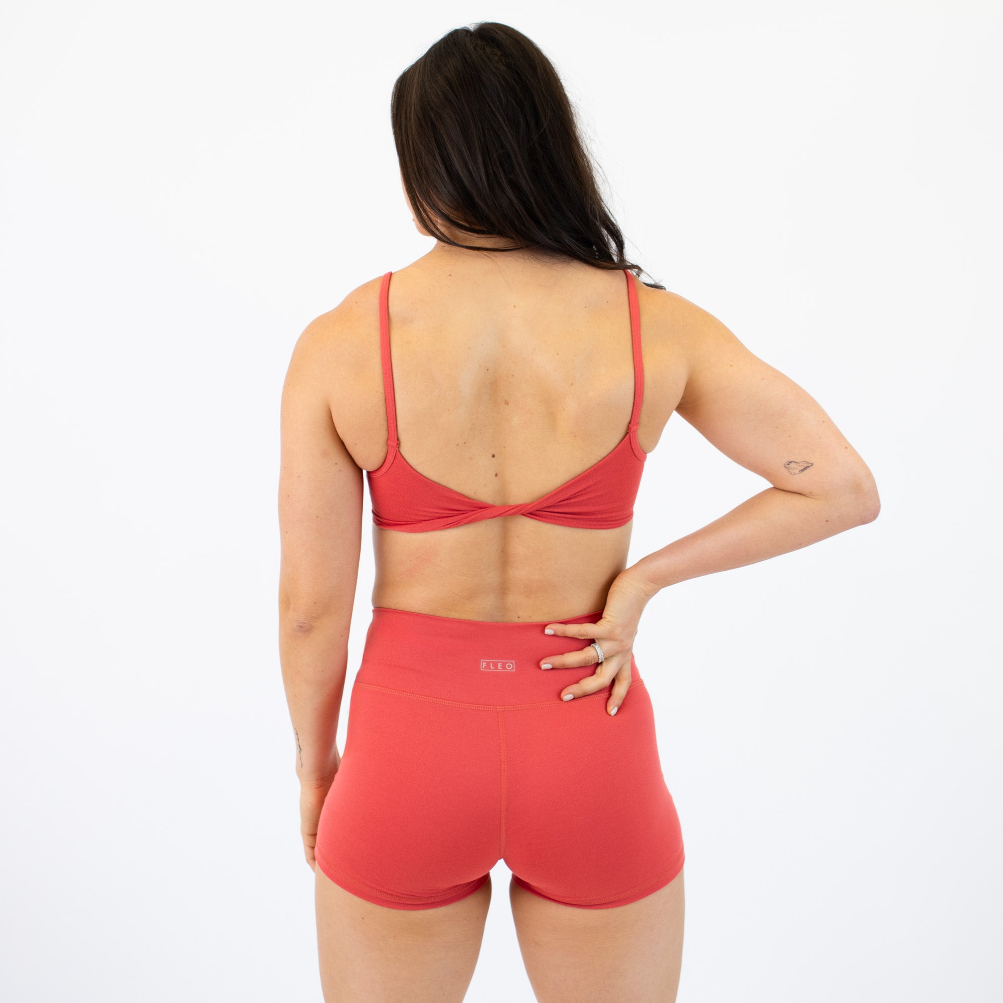 Heather Coral Blush Revolve Sports Bra - Light Support