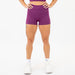 Heather Grape Kiss No Front Seam High Rise Spandex Shorts