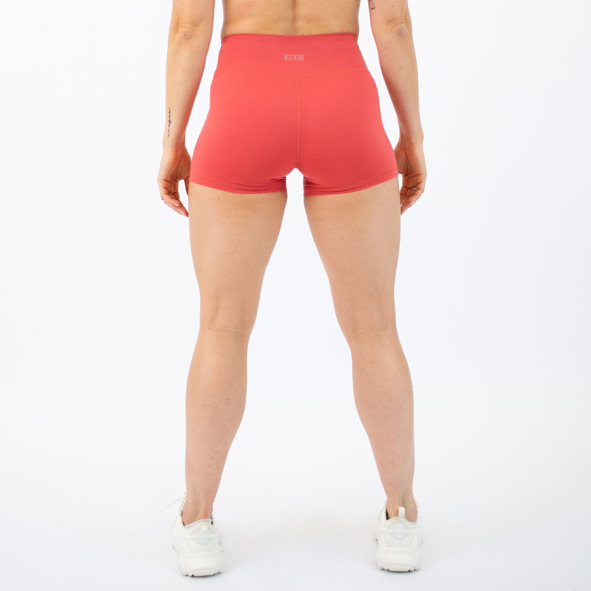 Heather Coral Blush No Front Seam High Rise Spandex Shorts