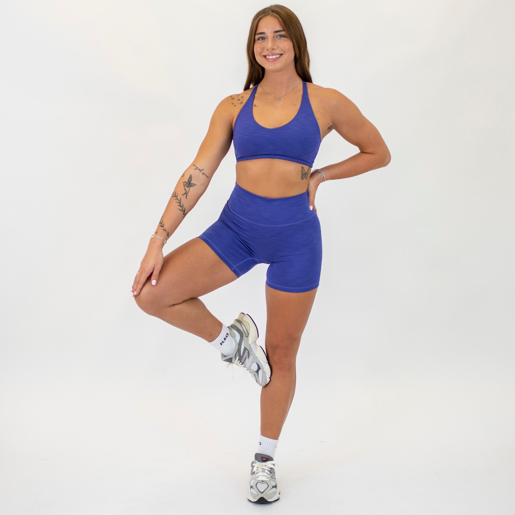 Violet Blue No Front Seam High Rise Spandex Shorts