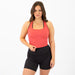 Heather Coral Blush Racerback Crop Tank - Fitted