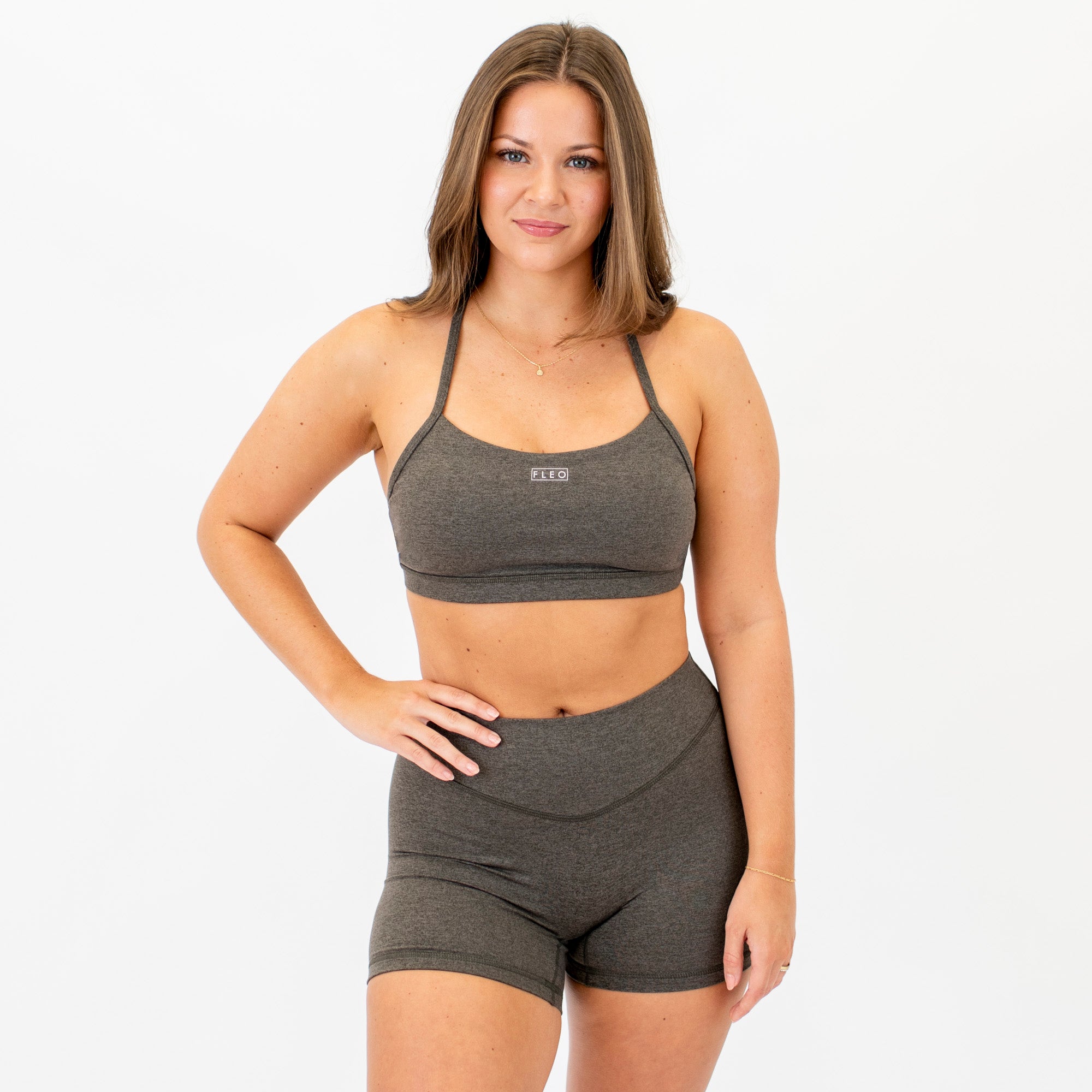 Loop Back Sports Bra - Heather Acid Ink