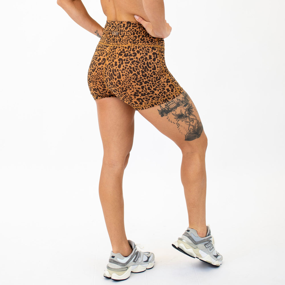Classic Leopard No Front Seam High Rise Spandex Shorts