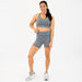 Heather Asphalt No Front Seam High Rise Spandex Shorts