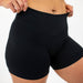 Black V Waistband No Front Seam High Rise Shorts