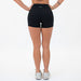 Black High Rise V Back Spandex Shorts