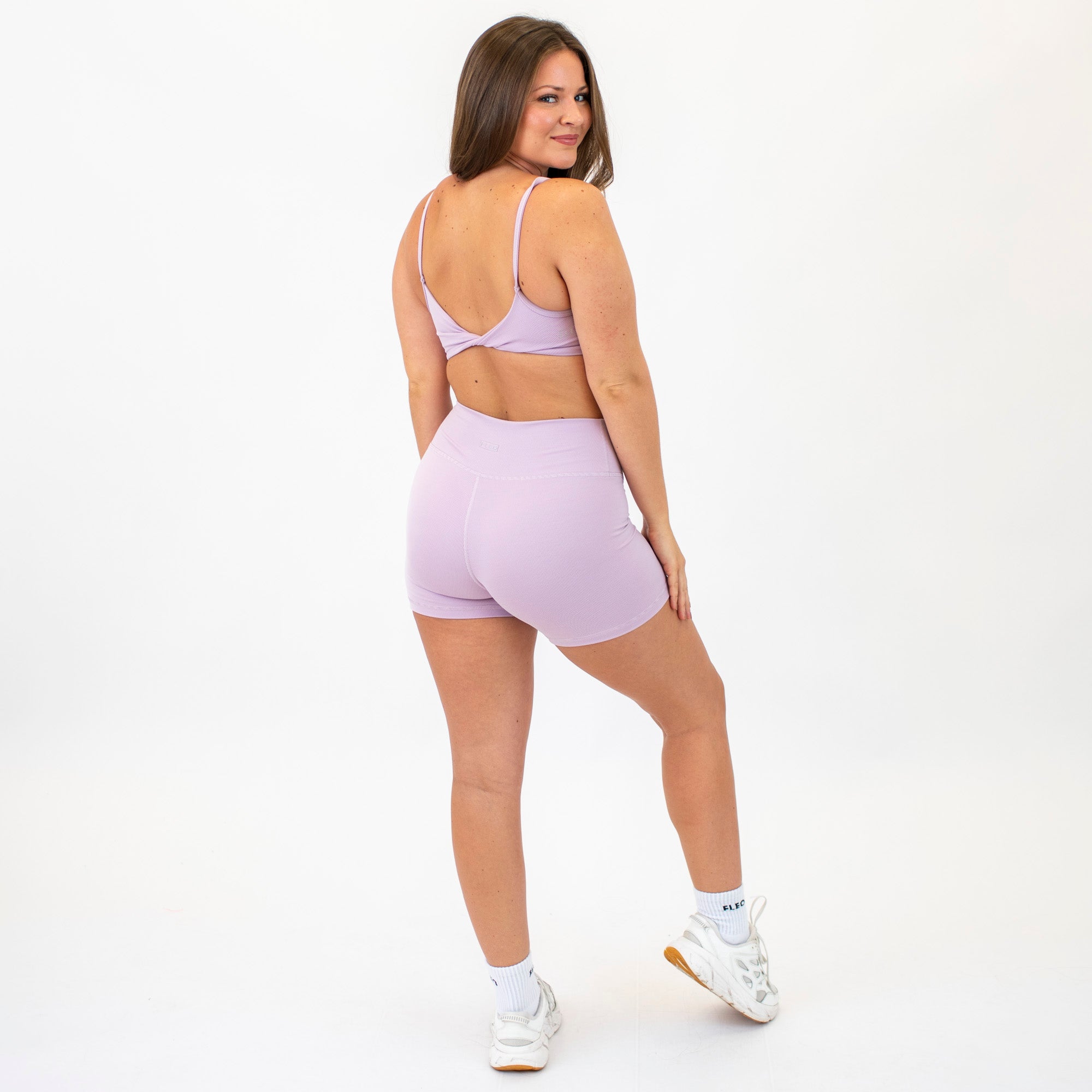 Lavender Lily No Front Seam High Rise Spandex Shorts
