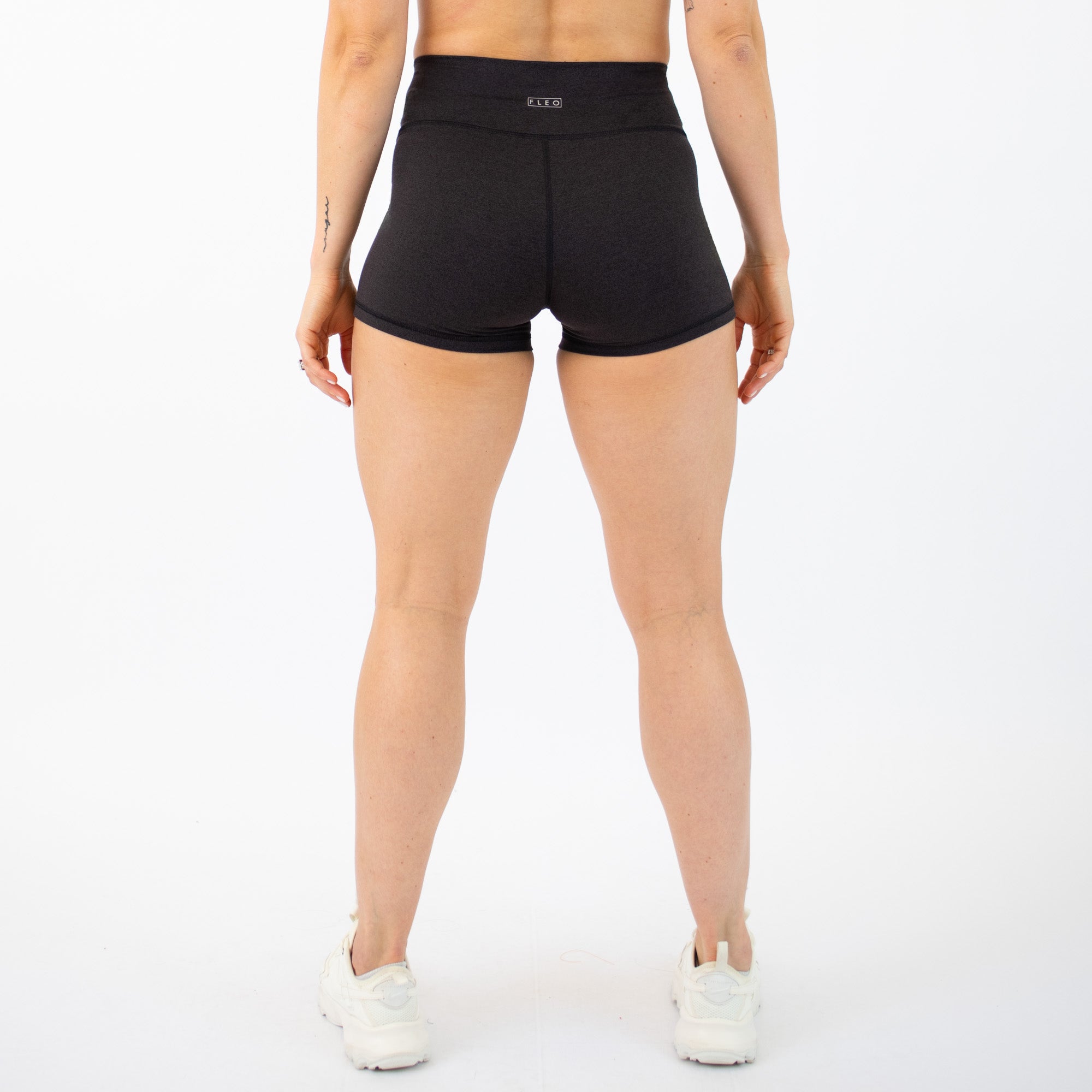 Heather Onyx No Front Seam High Rise Spandex Shorts