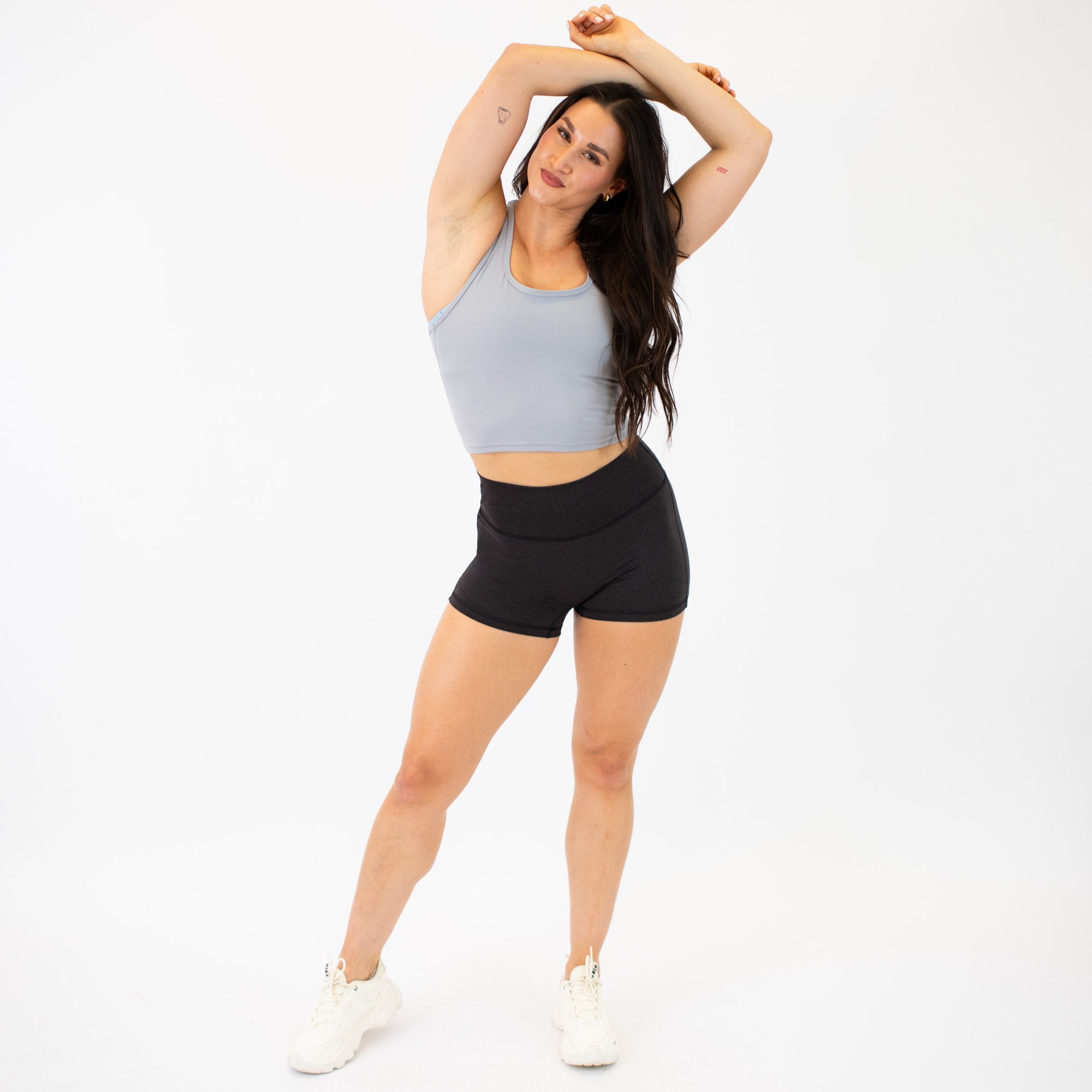 Silver Racerback Crop Tank - Fitted