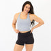 Silver Racerback Crop Tank - Fitted