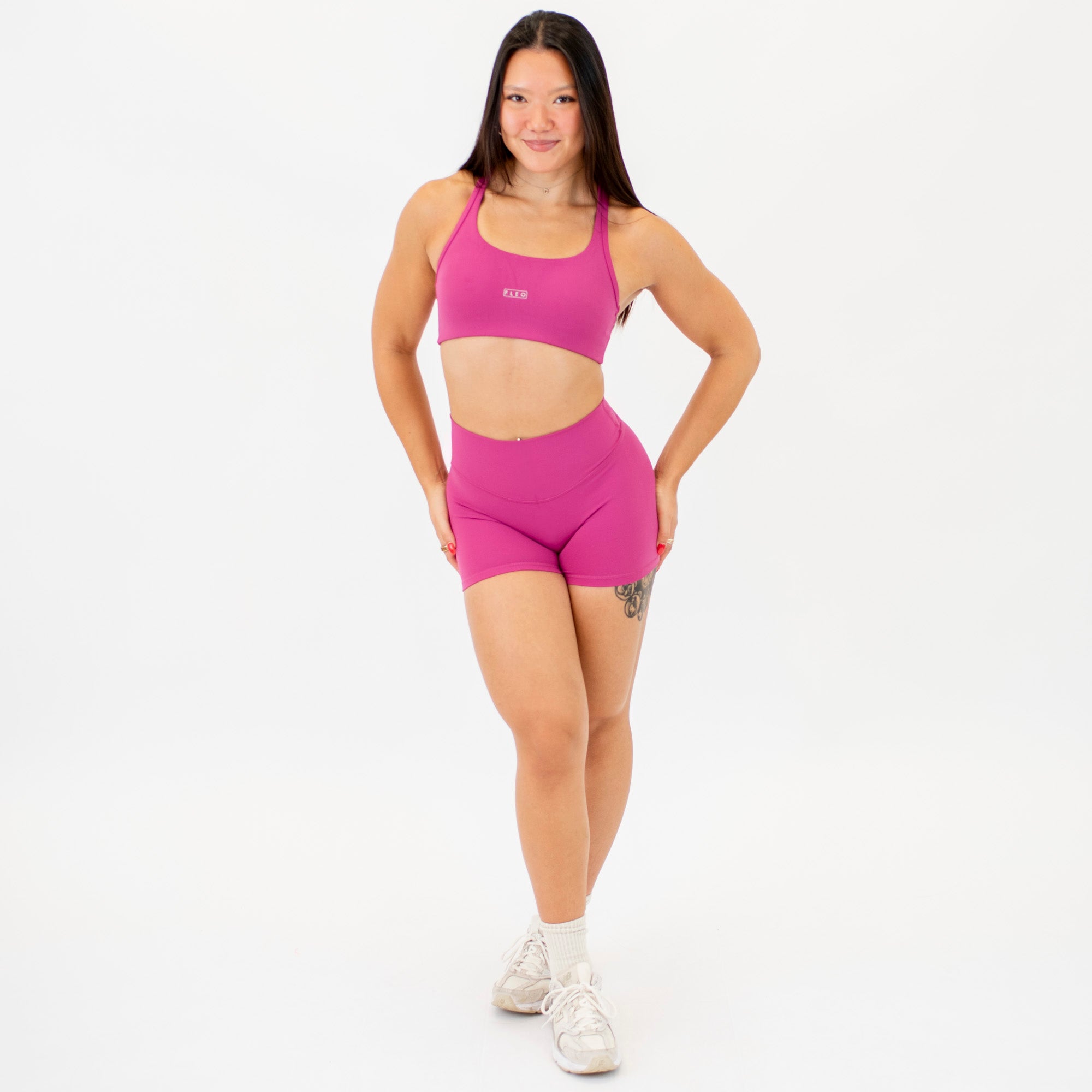 Racerback Sports Bra - Sage in Magenta Haze | SmoothSculpt -3