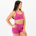 Racerback Sports Bra - Sage in Magenta Haze | SmoothSculpt -4