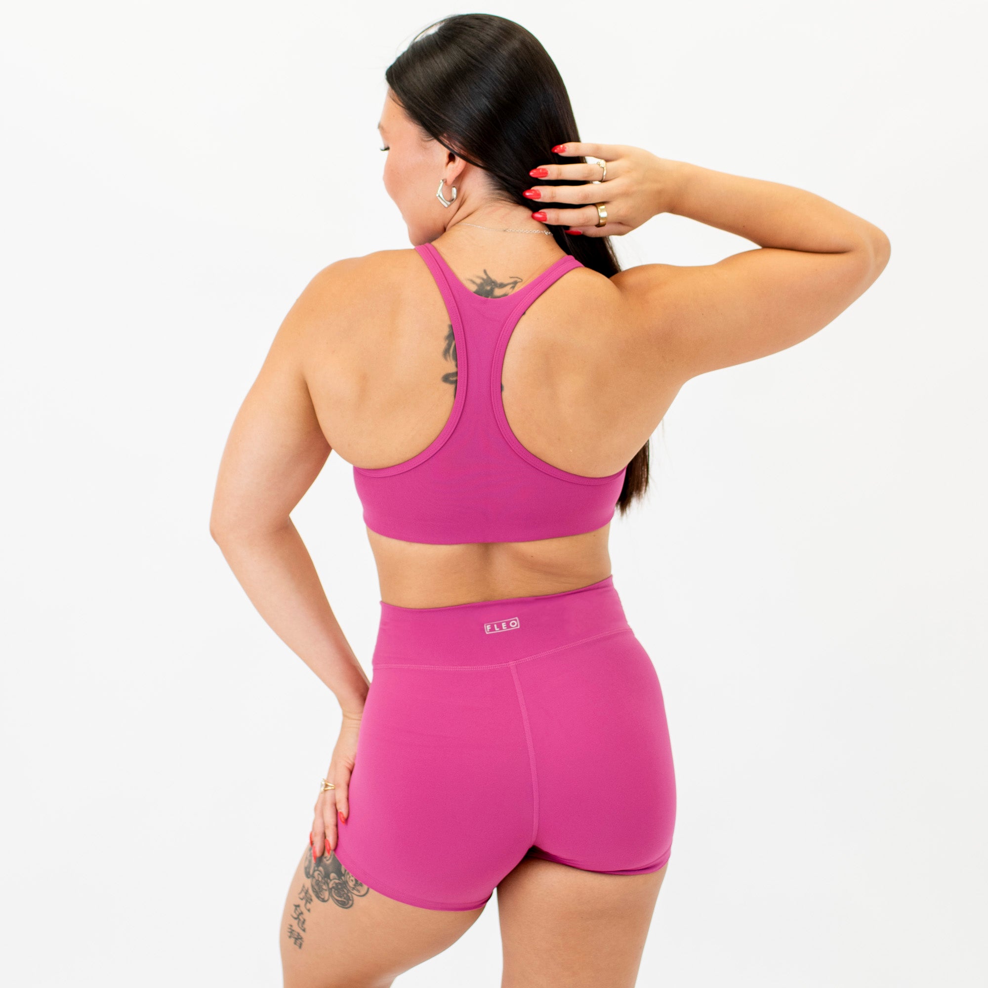 Racerback Sports Bra - Sage in Magenta Haze | SmoothSculpt -2