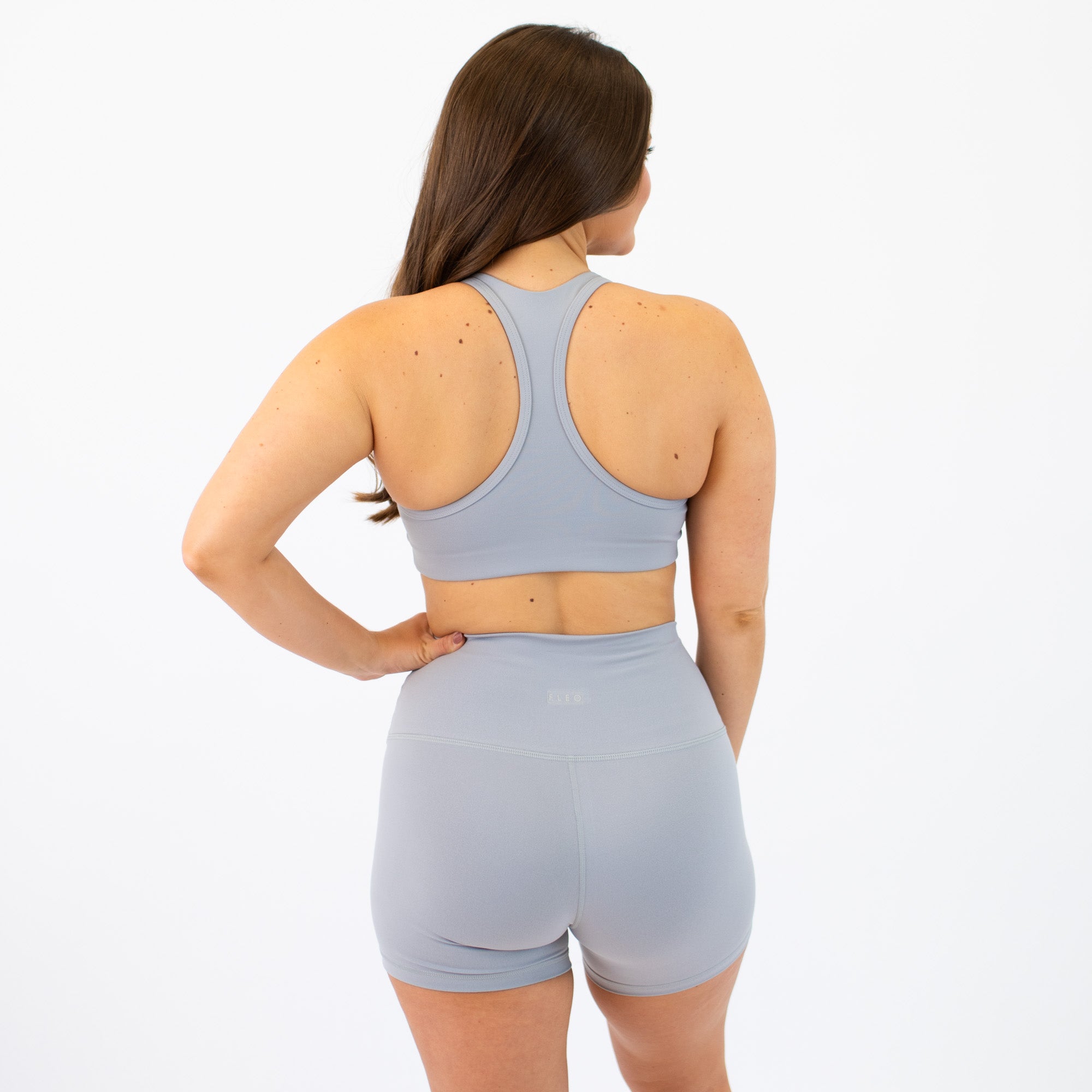 Racerback Sports Bra - Sage in Silver