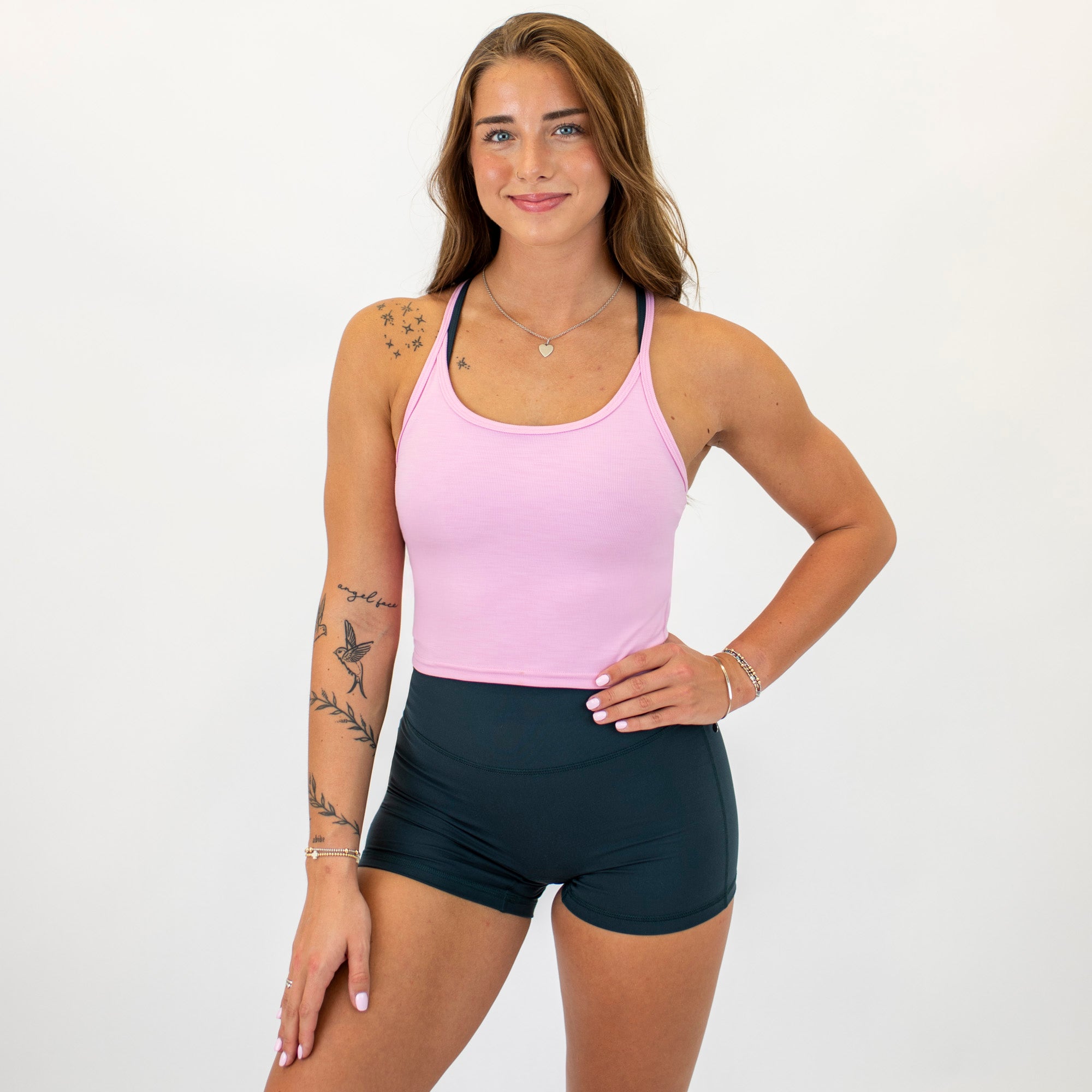 Pink Frosting Ribbed Crop Tank - Switch Up
