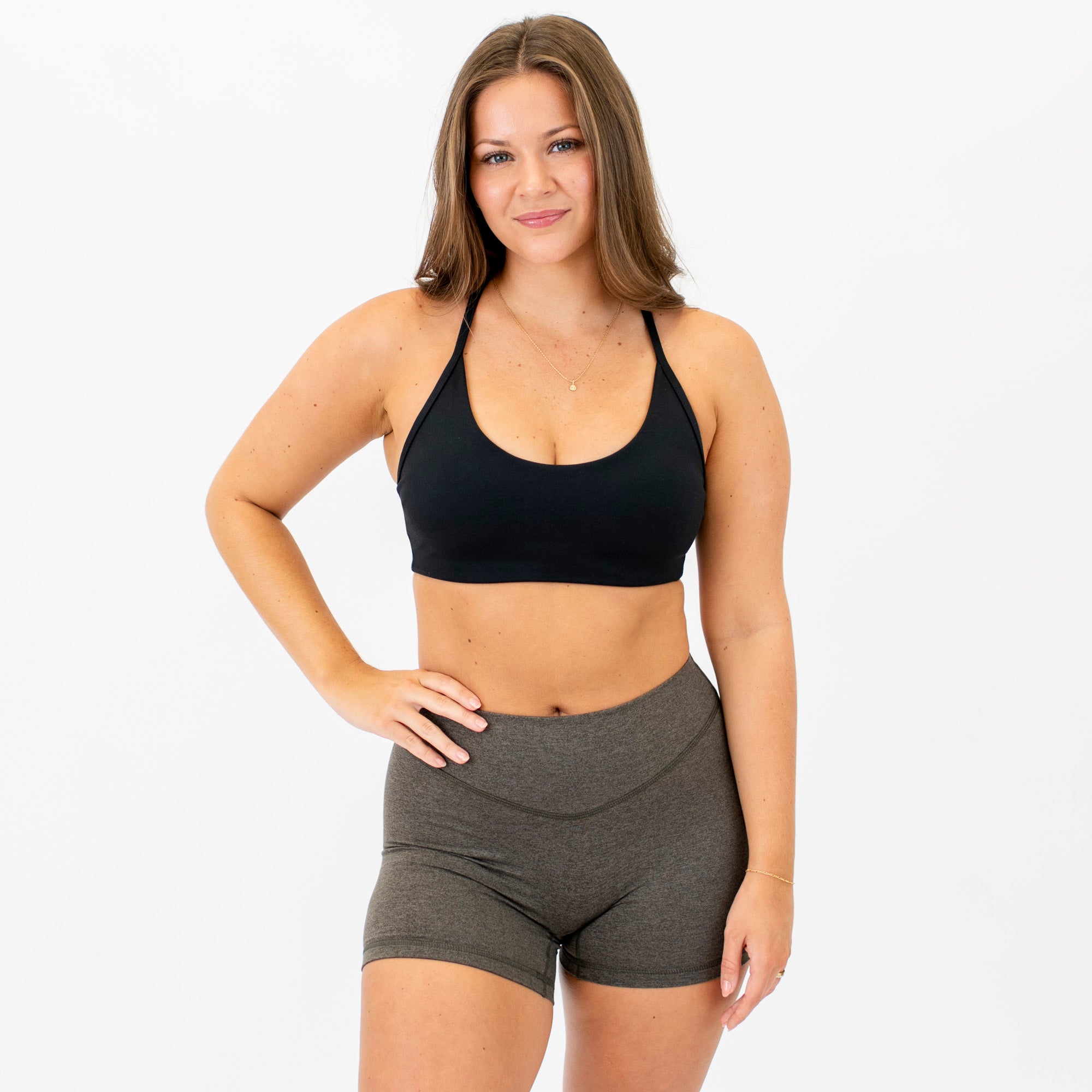 Racerback Sports Bra - Lila in Black