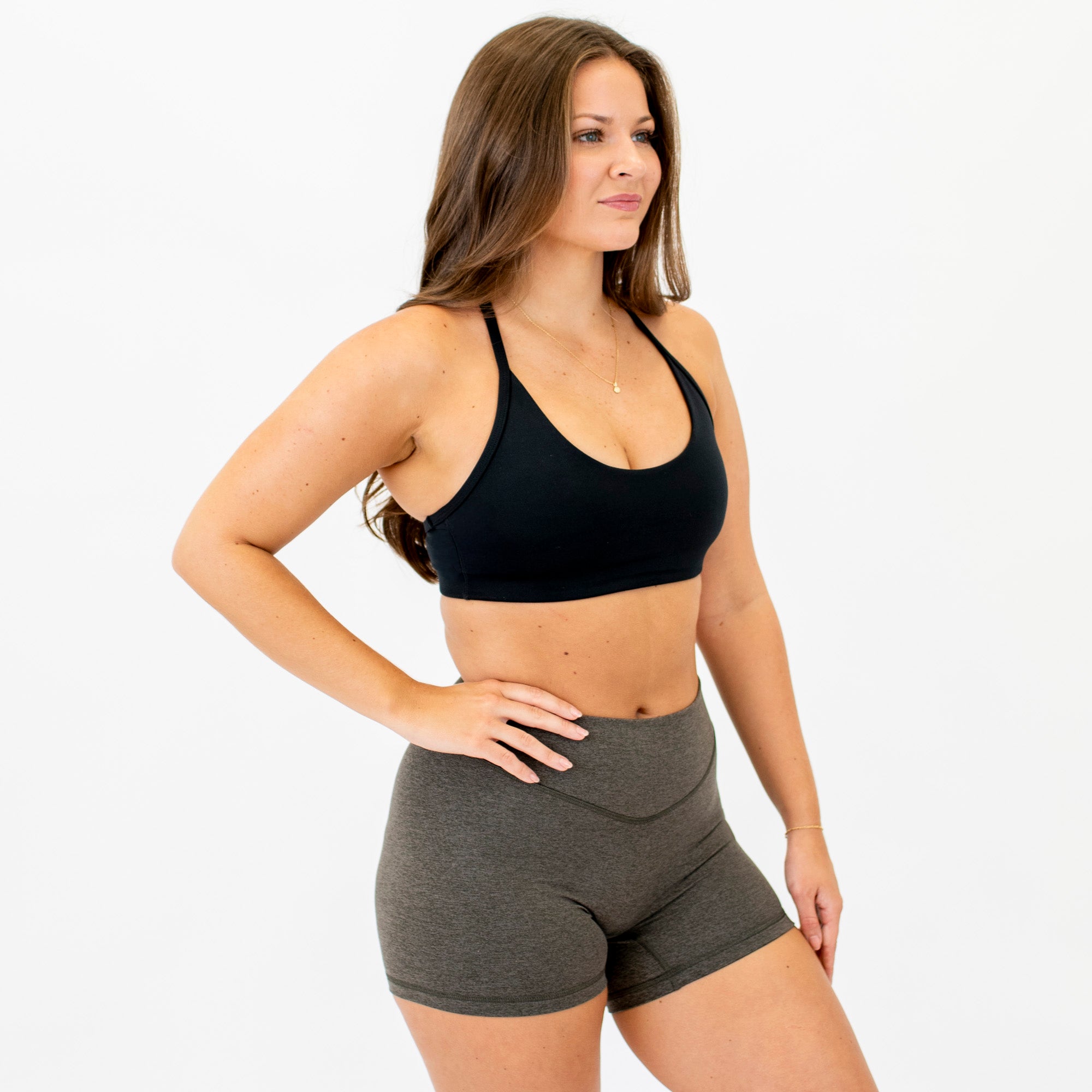 Racerback Sports Bra - Lila in Black