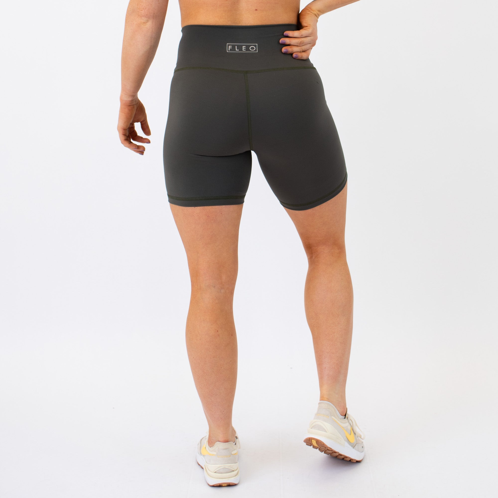 Olive High Rise Biker Spandex Shorts
