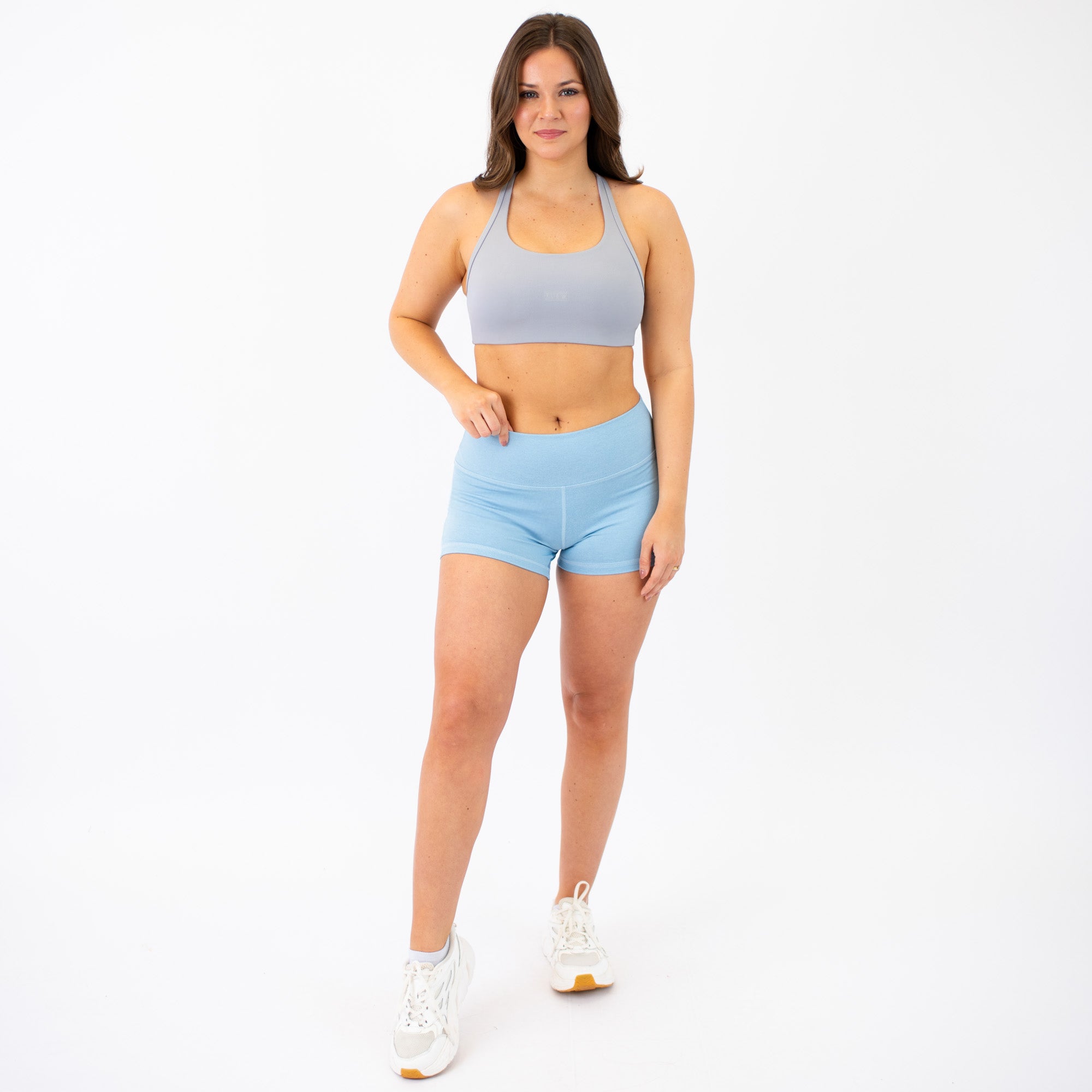 Heather Blue Mist Apex Contour Training Shorts For Women