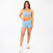 Heather Blue Mist Apex Contour Training Shorts For Women