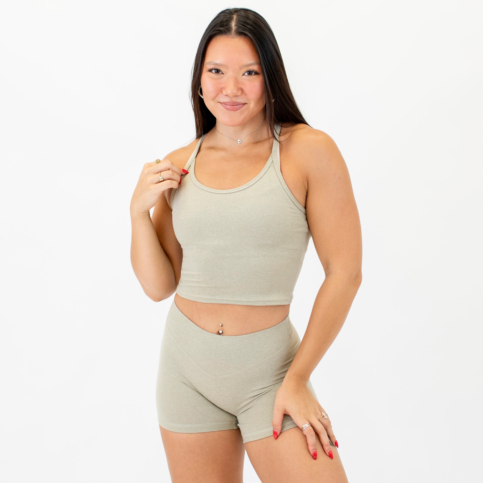 Heather Seneca Gray Crop Tank - Switch Up