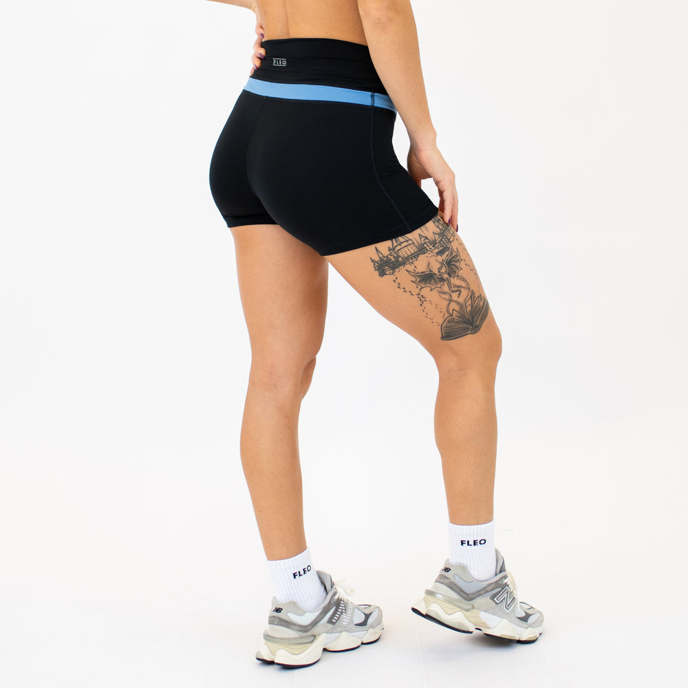 Black/Ebb and Flow Double Take Spandex Shorts -2