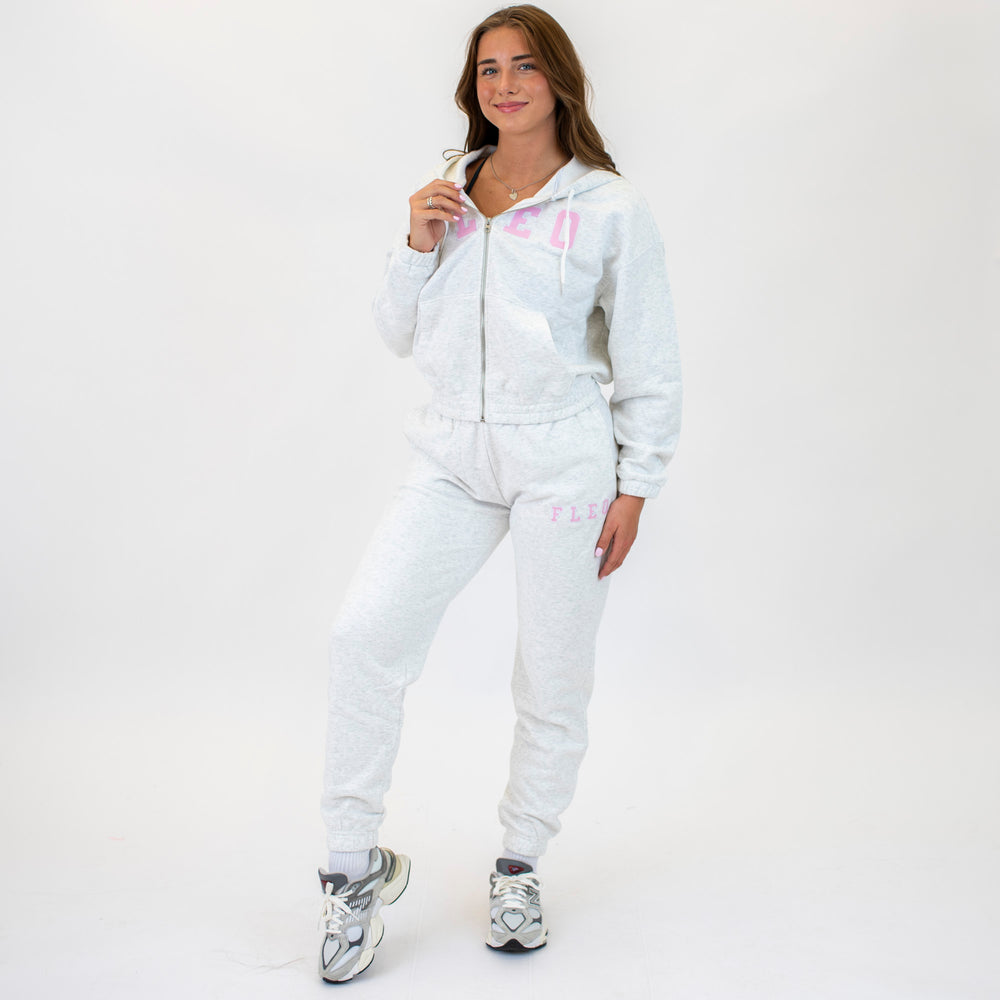 Heather White Gray Weekender Jogger | FLEO