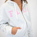Crop Zip Hoodie Sweatshirt | Weekender | Heather White Gray