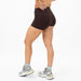 Chocolate Mid Rise Contour Training Shorts For Women