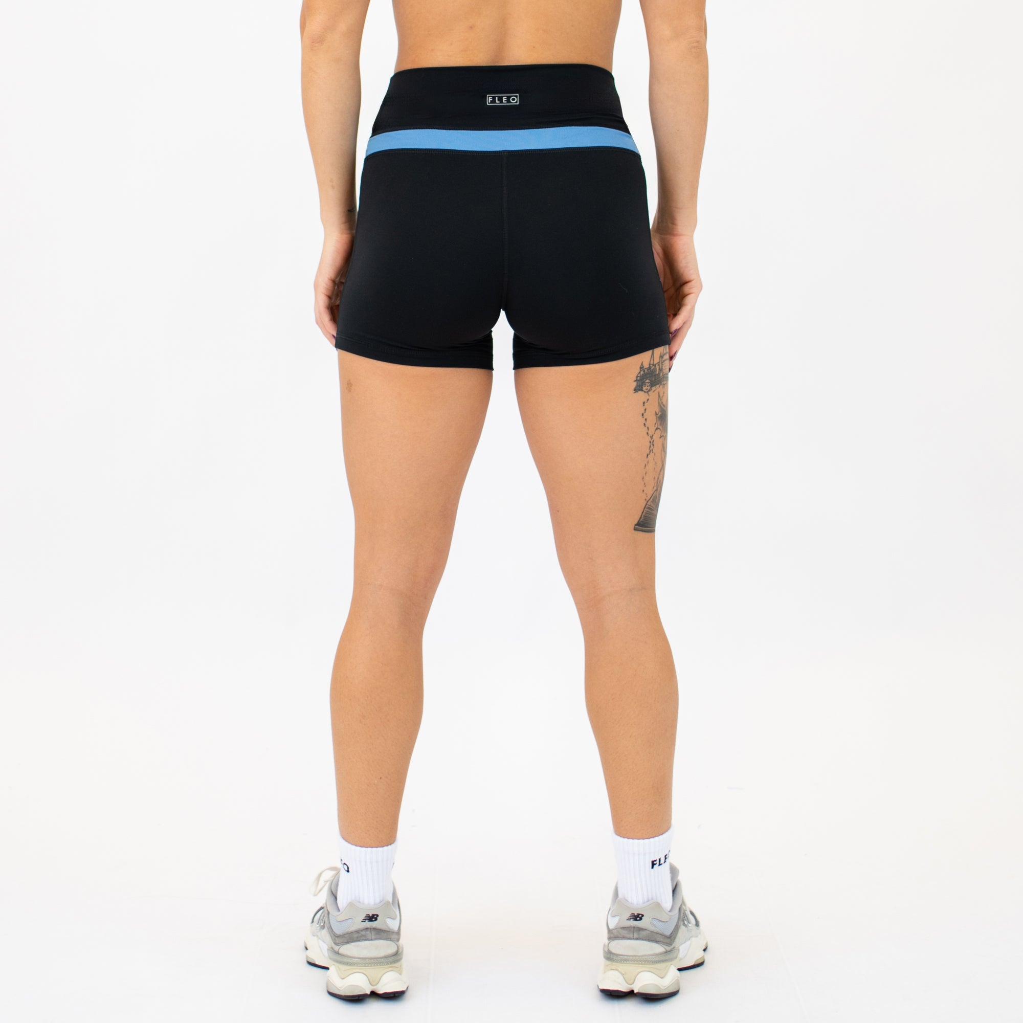 Black/Ebb and Flow Double Take Spandex Shorts -6
