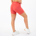 Heather Coral Blush High Rise Biker Spandex Shorts