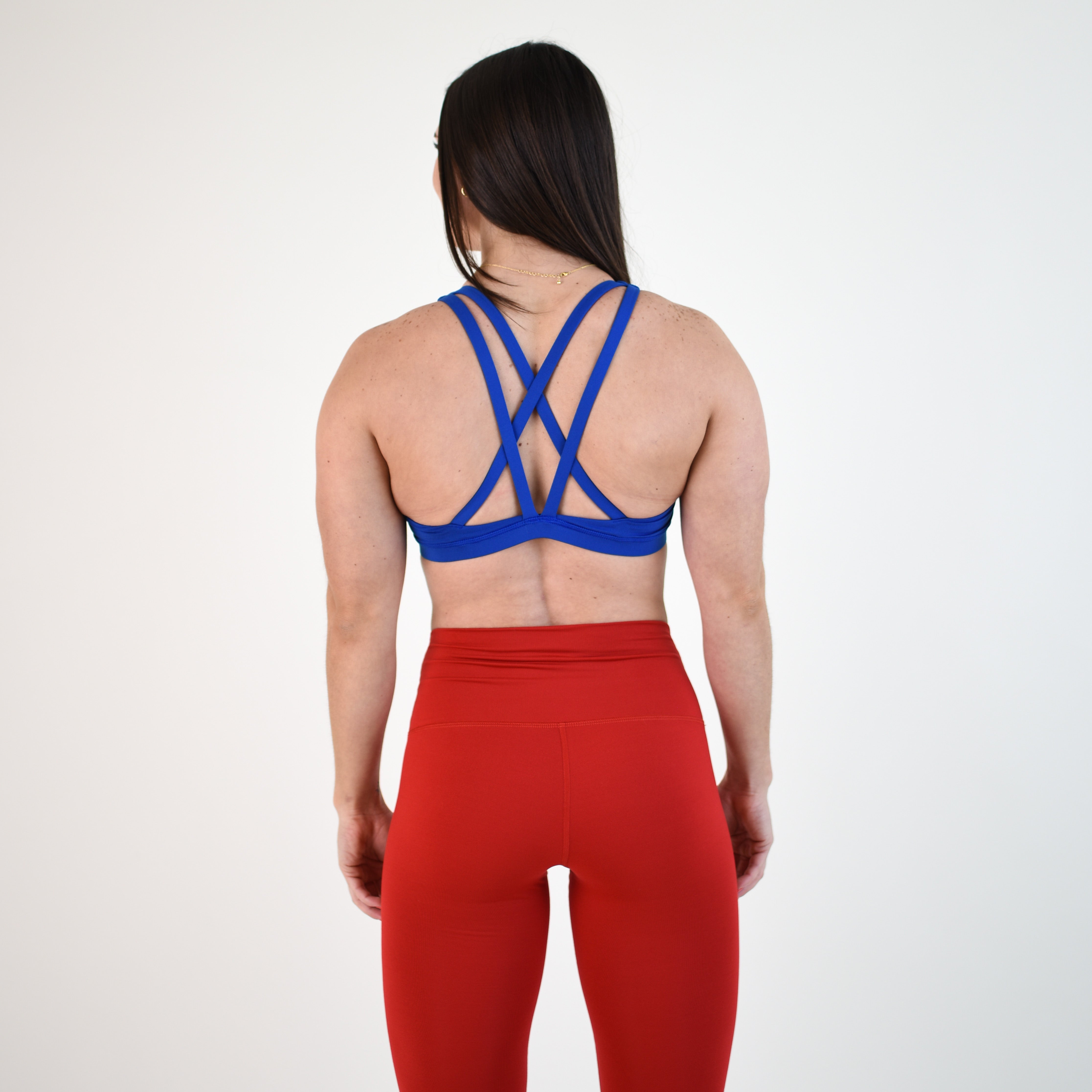 Cobalt Blue Scoop Neck Sports Bra - Isla