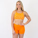 Orange Daisy X Back Sports Bra - Chloe high neck