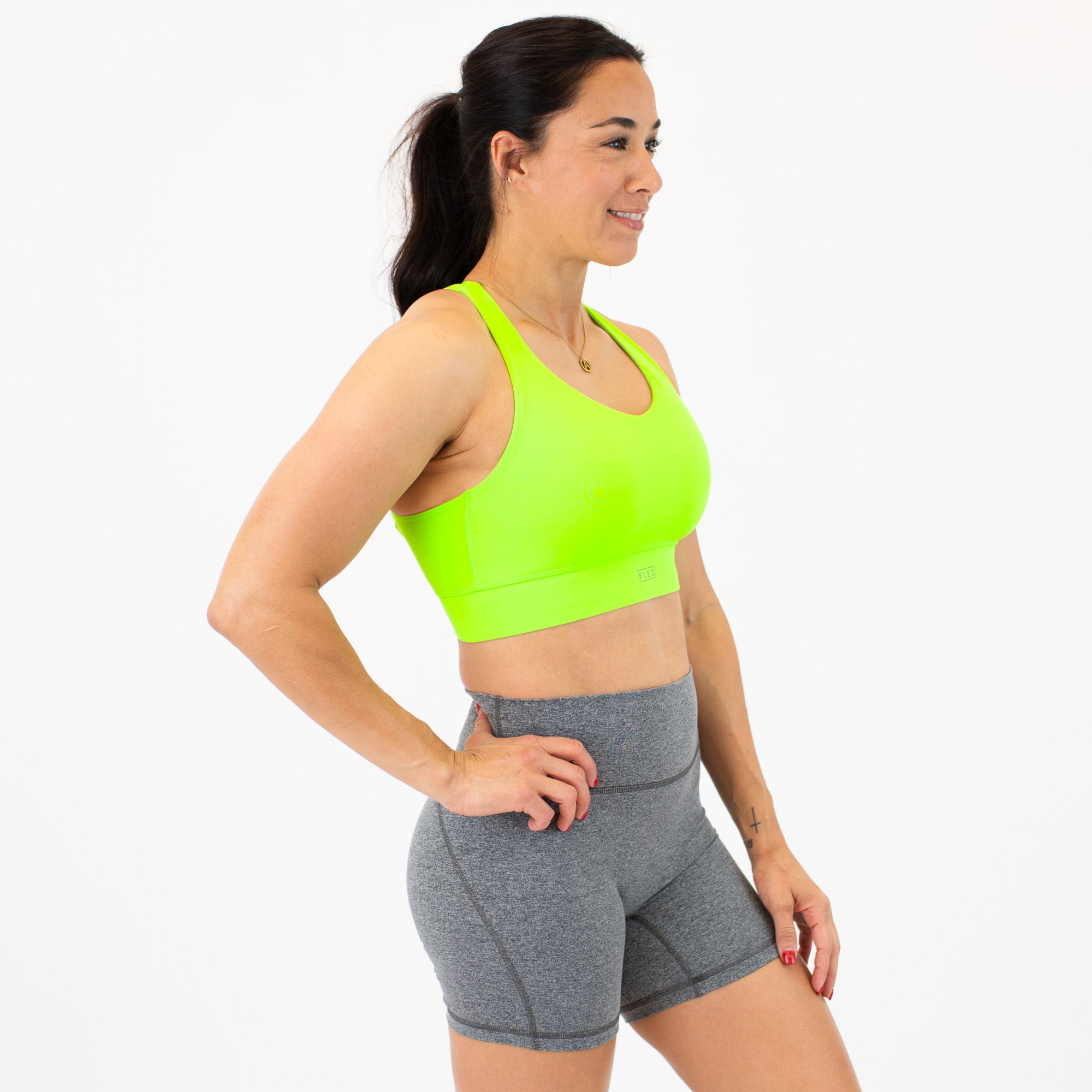 Neon Green High Support Sports Bra - Mia