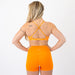 Orange Daisy X Back Sports Bra - Chloe high neck