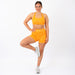 Orange Daisy No Front Seam High Rise Spandex Shorts