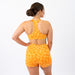 Racerback Sports Bra - Sage in Orange Daisy