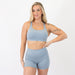 Heather Calm Blue - Isla Scoop Neck Sports Bra