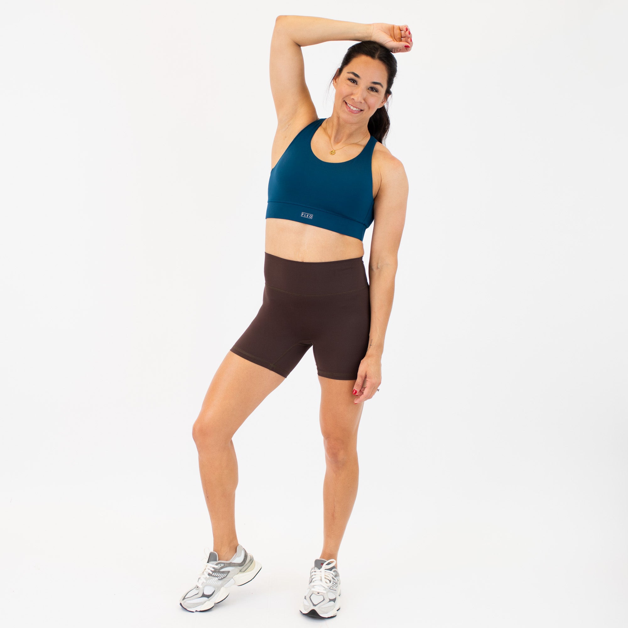 Chocolate No Front Seam High Rise Spandex Shorts