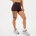 Chocolate No Front Seam High Rise Spandex Shorts