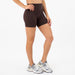 Chocolate No Front Seam High Rise Spandex Shorts