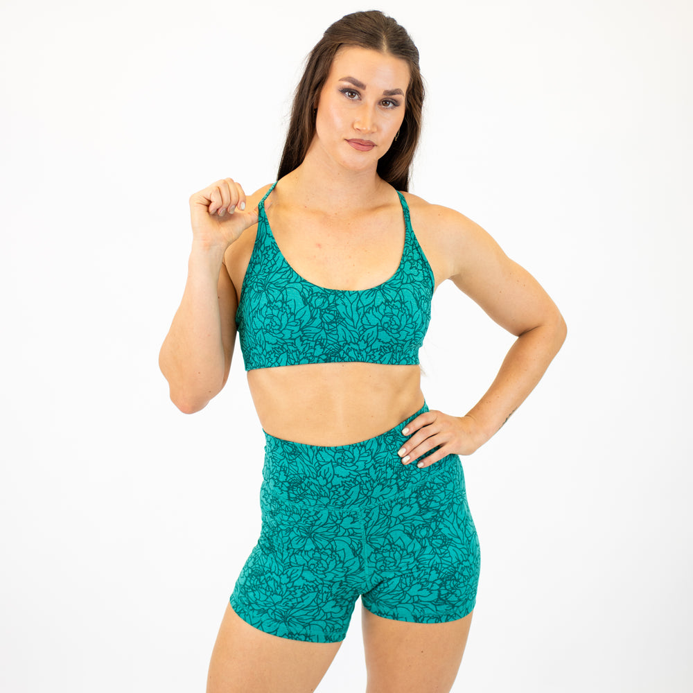 Racerback Sports Bra - Lila in Porcelain Flower -1