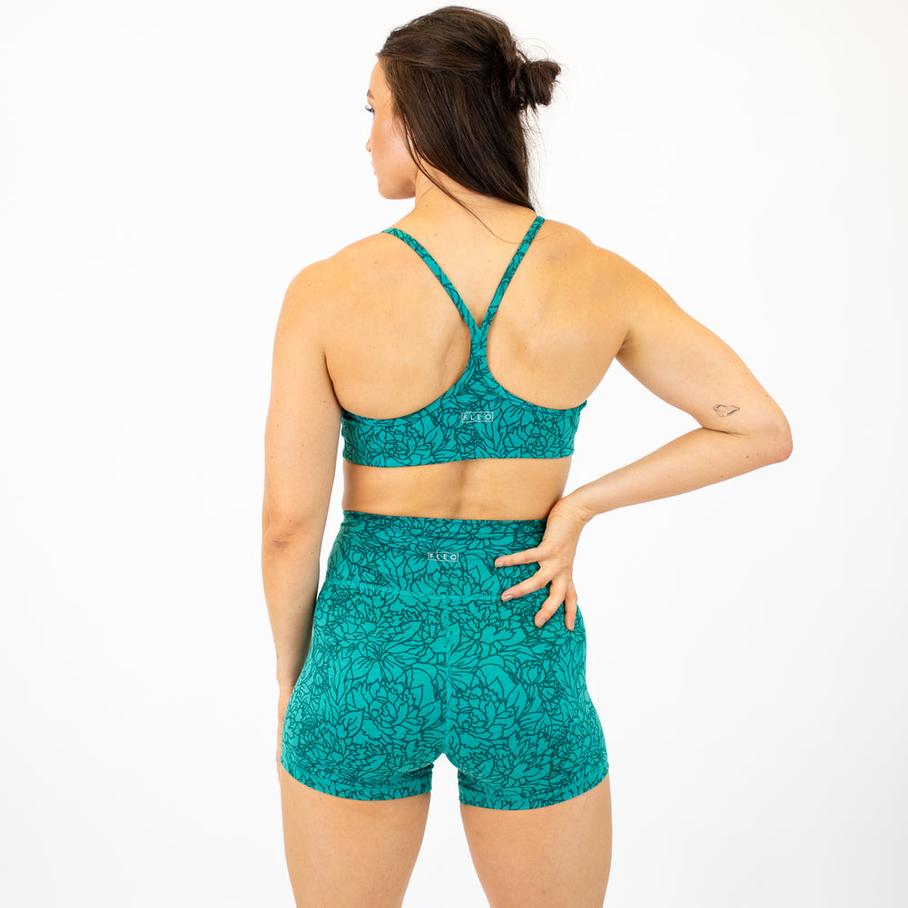 Racerback Sports Bra - Lila in Porcelain Flower -2